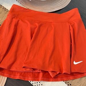 Nike Red-Orange Athletic Skort with Swoosh